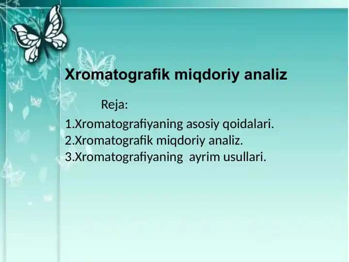 Xromatografik miqdoriy analiz