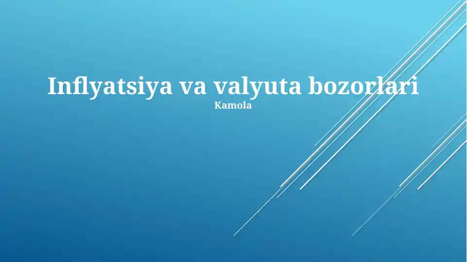 Inflyatsiya va valyuta bozorlari