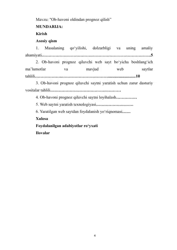 Ob-havo bashorati dasturi