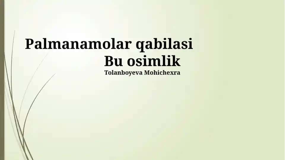 Palmanomolar qabilasi o'simliklari