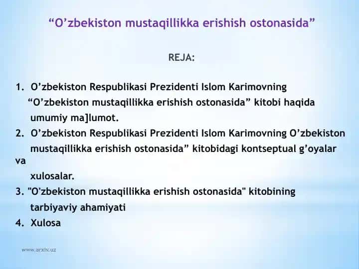O’zbekiston mustaqillikka erishish ostonasida