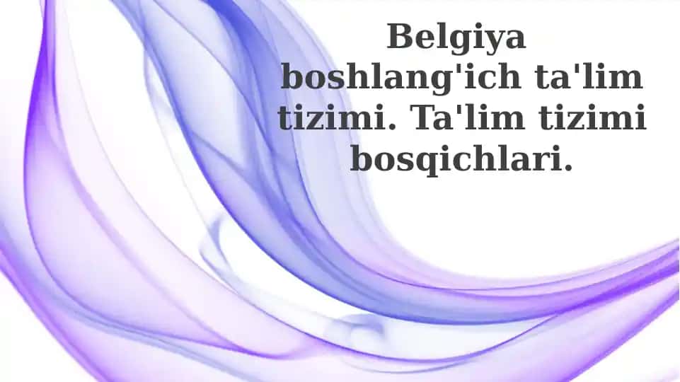 Belgiya boshlang'ich ta'lim tizimi