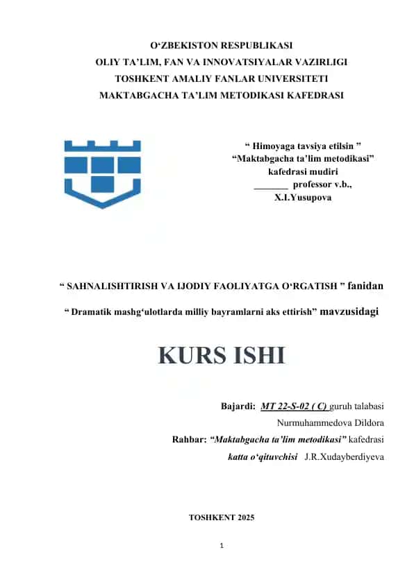 Dramatik mashgʻulotlarda milliy bayramlarni aks ettirish