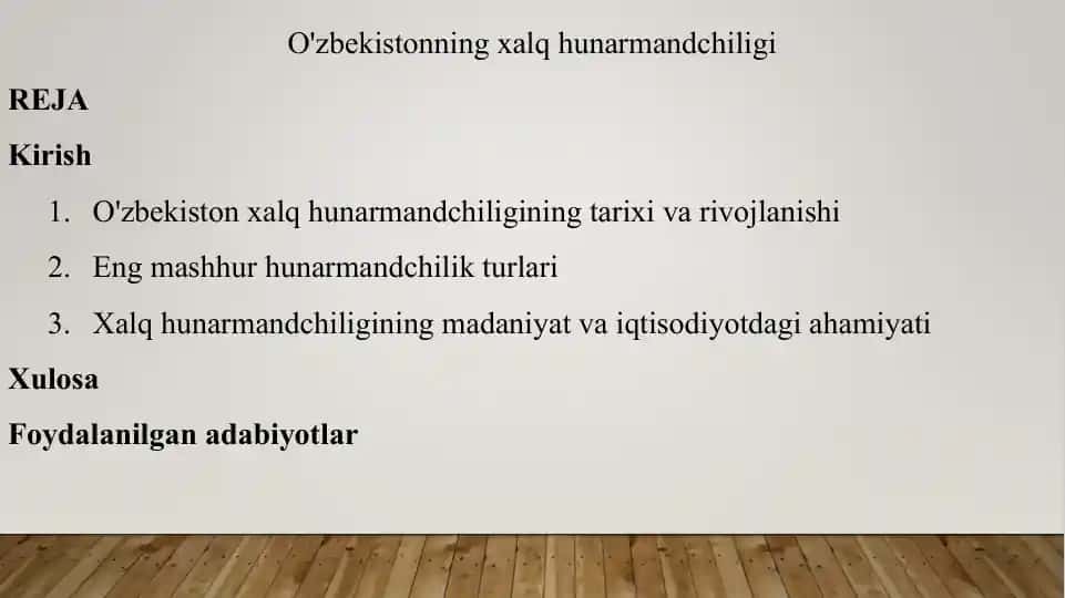O'zbekistonning xalq hunarmandchiligi