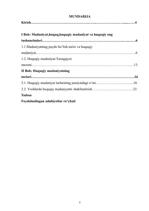 Huquqiy madaniyat turlari