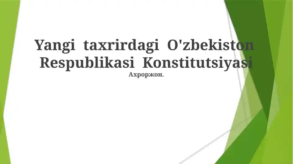 O'zbekiston Respublikasi Konstitutsiyasi