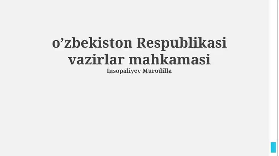 O'zbekiston Respublikasi Vazirlar Mahkamasi