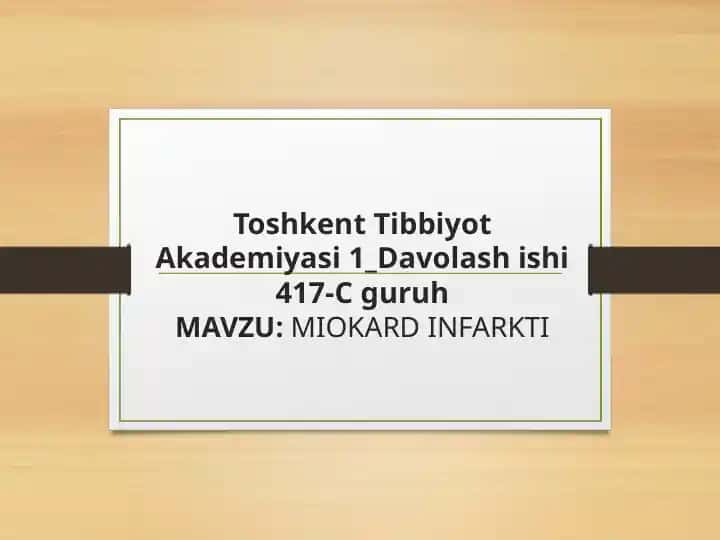 MIOKARD INFARKTI