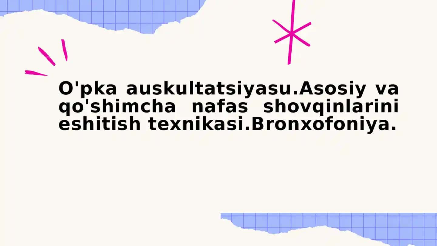 Nаfаs а’zоlаrini tekshirish uchun ko‘krаk qаfаsi rentgenоgrаfiyasi, tоmоgrаfiya, brоnхоgrаfiya vа flyurоgrаfiya