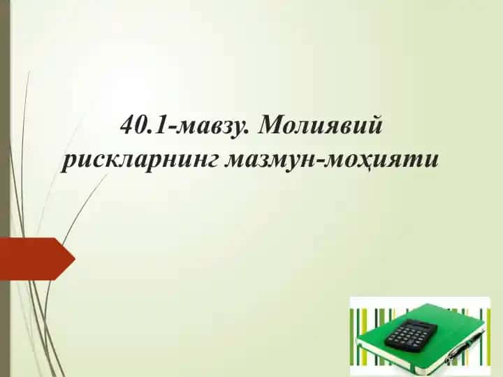 Молиявий рискларнинг мазмун-моҳияти
