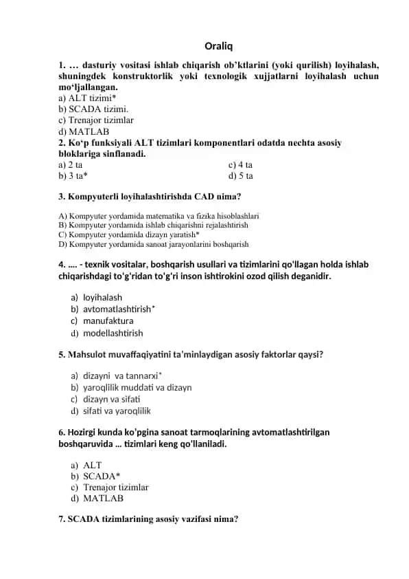 SCADA tizimlari