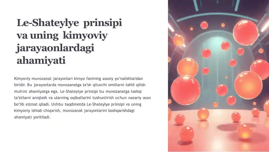 Le-Shateylye Prinsipi va uning kimyoviy jara yonlari