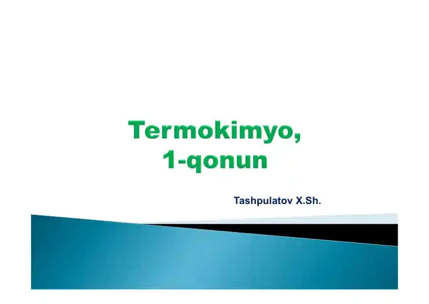 Termodinamika Asoslari