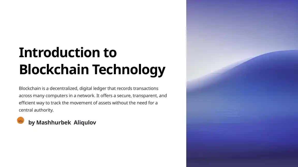Introduction to Blockchain Technology