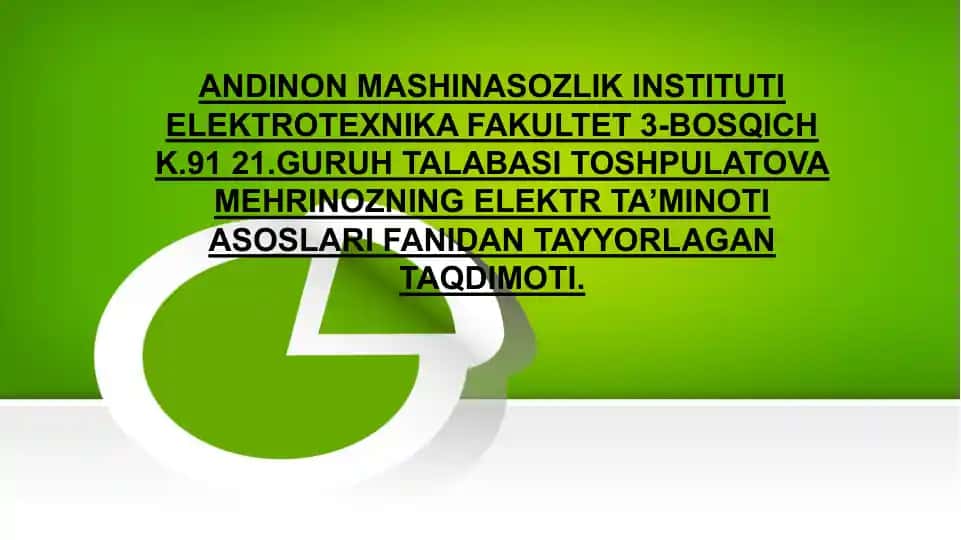 Elektr energetikasi sifati tushunchasi