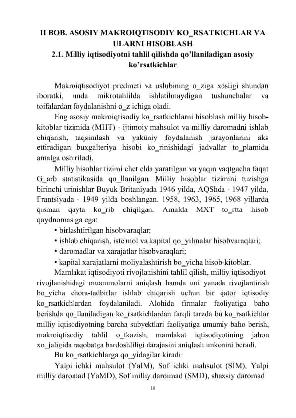 Milliy Hisob-kitoblar Tizimi