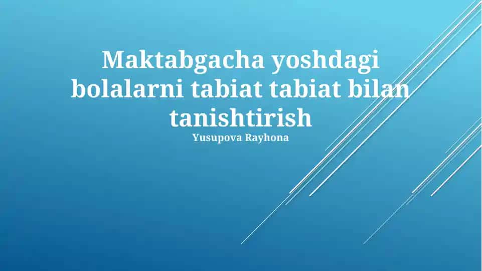 Tabiat bilan tanishtirish