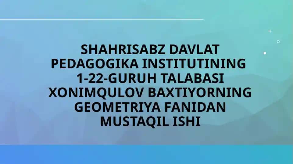 Tetraedrning hajmini hisoblash