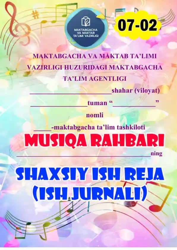 Oylik ish reja (ish jurnali)