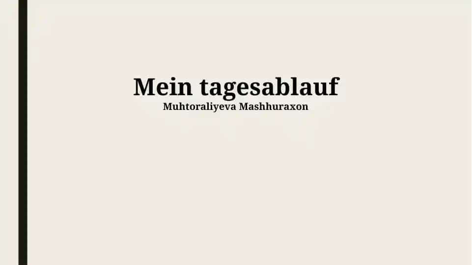 Mein tagesablauf