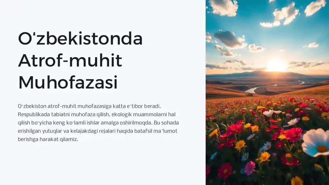 Oʻzbekistonda Atrof-muhit Muhofazasiga Eʼtibor