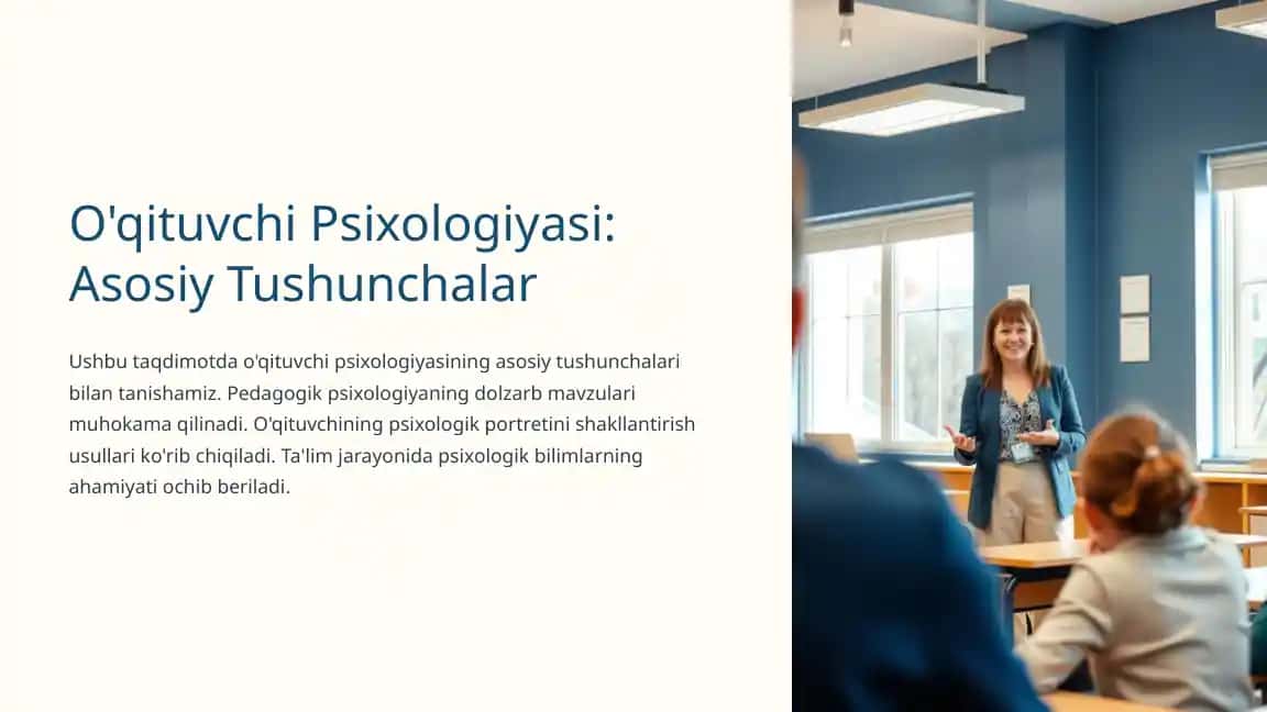 O'qituvchi Psixologiyasi: Asosiy Tushunchalar