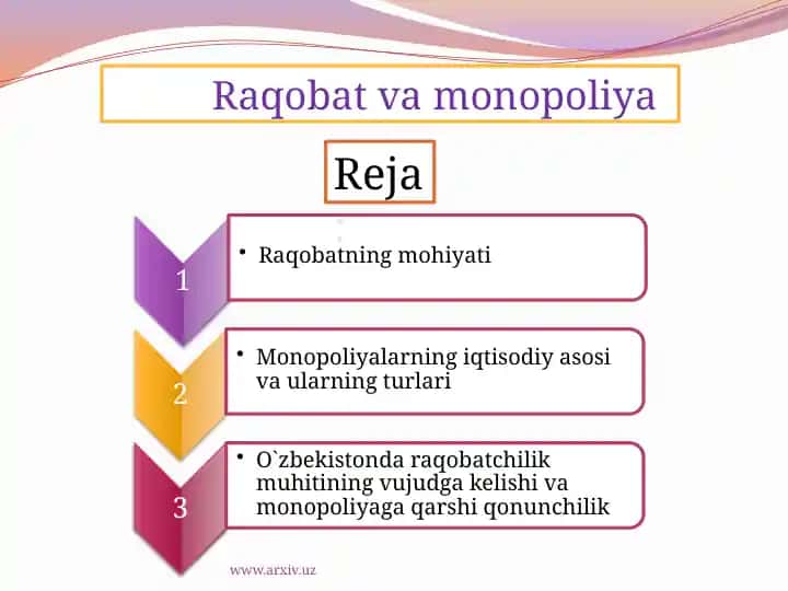Raqobat va Monopoliya