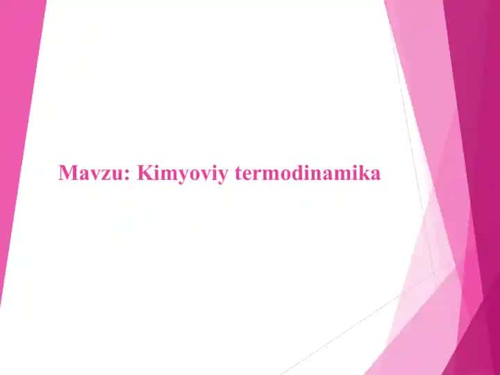 Kimyoviy termodinamika