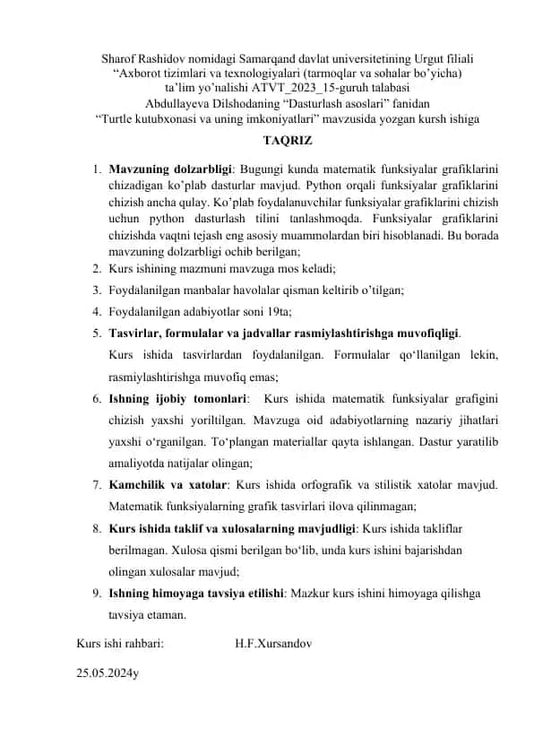 Turtle kutubxonasi va uning imkoniyatlari