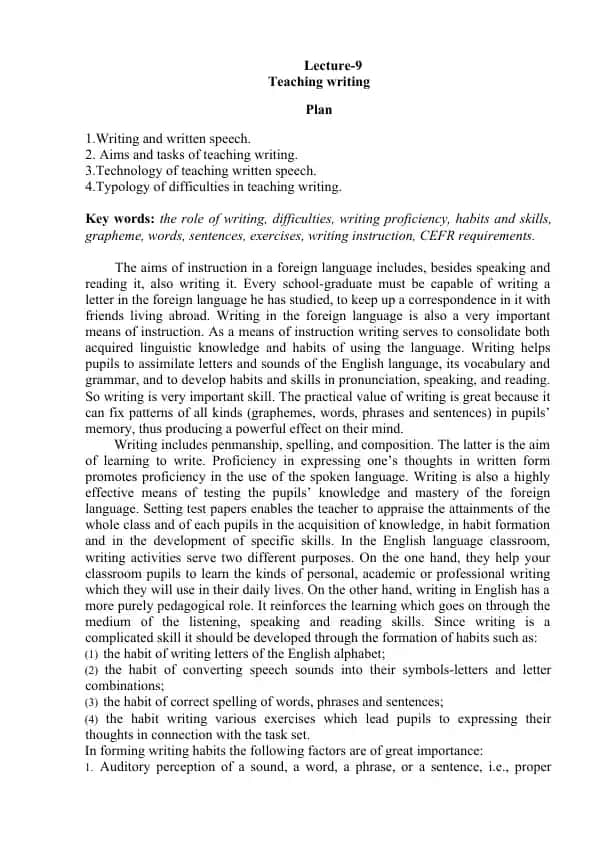 Teaching Writing