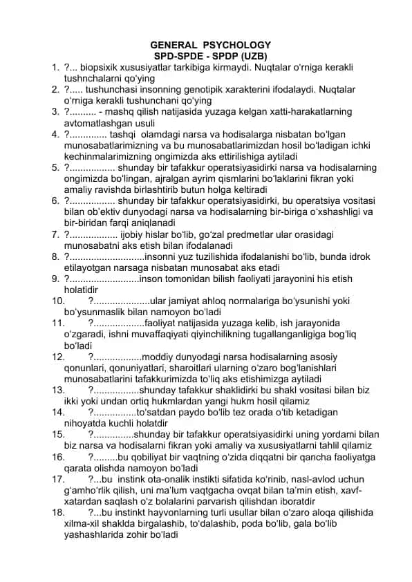 Umumiy Psixologiya