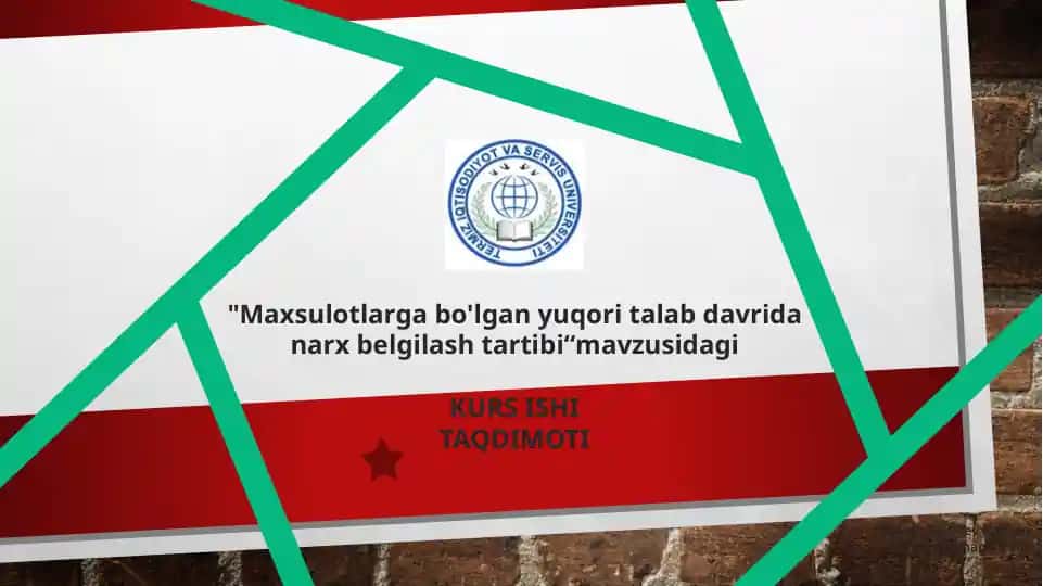 Maxsulotlarga bo'lgan yuqori talab davrida narx belgilash tartibi“
