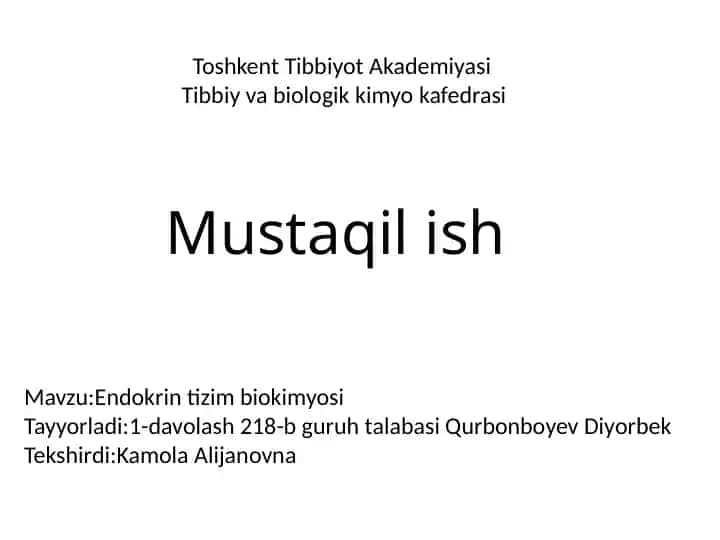 Endokrin Tizimi