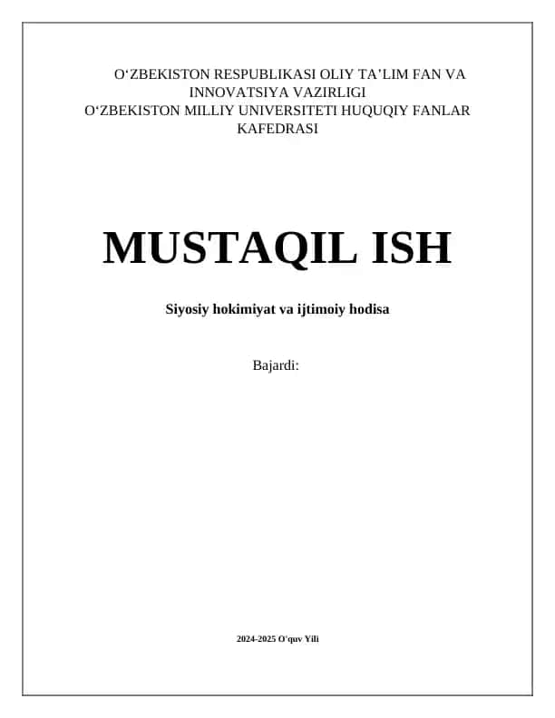 Siyosiy hokimiyat va ijtimoiy hodisa