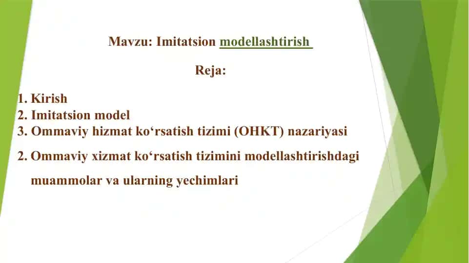 Imitatsion modellashtirish