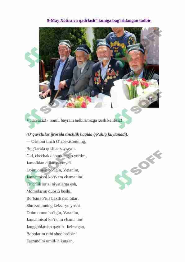 9-May Xotira va qadrlash kuni