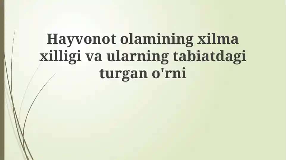 Hayvonot olamining xilma-xilligi