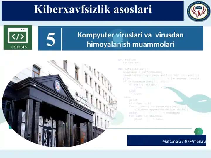 Kiberxavfsizlik asoslari