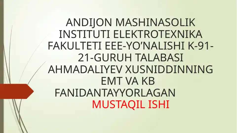 Tezligi rostlanadigan eskalator elektr yuritmasida energiyadan samarali foydalanish imkoniyatlari