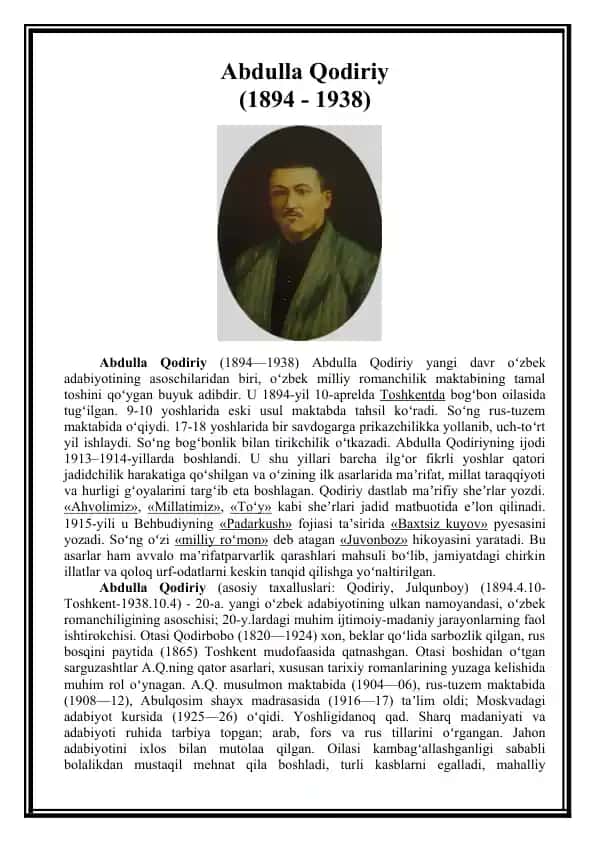 Abdulla Qodiriy