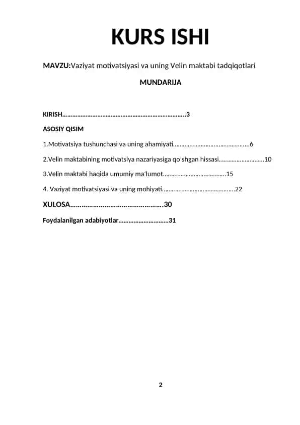 Vaziyat motivatsiyasi va uning Velin maktabi tadqiqotlari