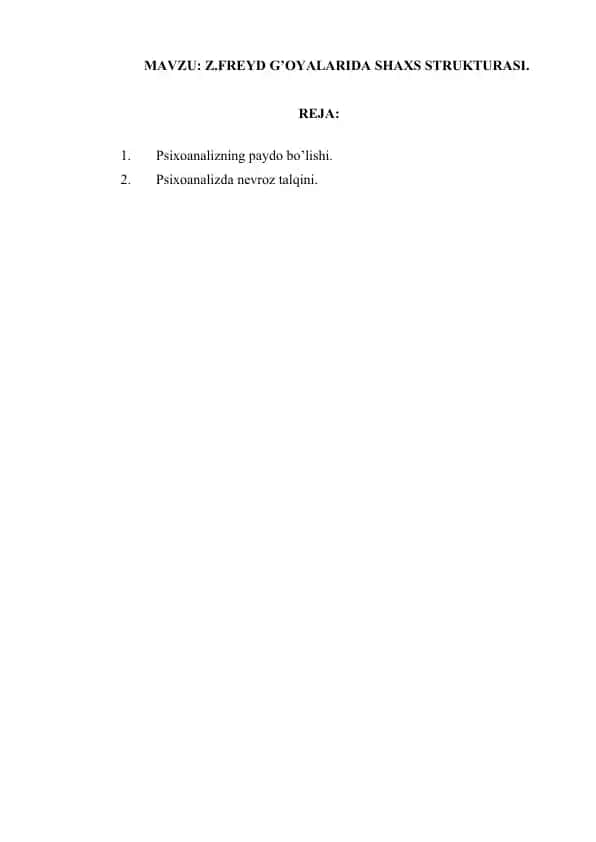 Zigmund Freyd: ilmiy - biografik ocherk