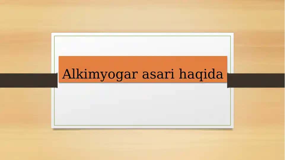 Alkimyogar asari