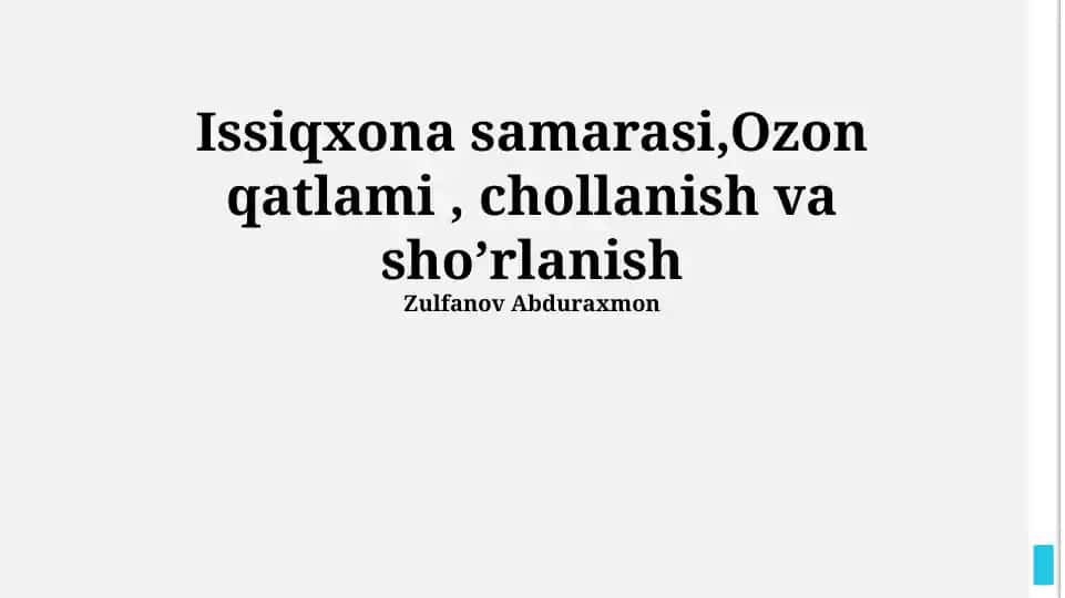 Issiqxona samarasi