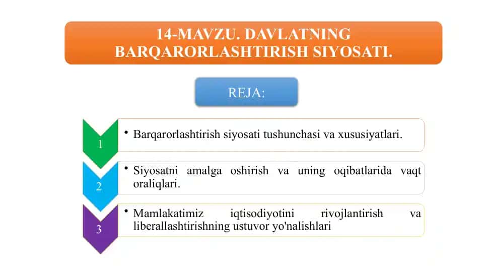 Iqtisodiyotni Barqarorlashtirish Siyosati