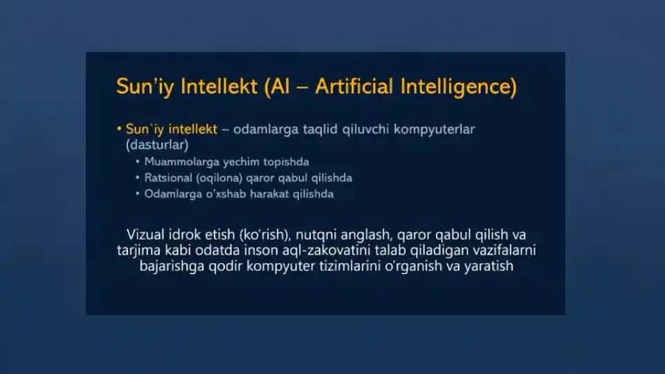 Sun’iy Intellekt (Al — Artificial Intelligence)