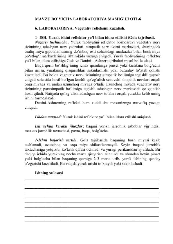 Laboratoriya mashg'uloti-6