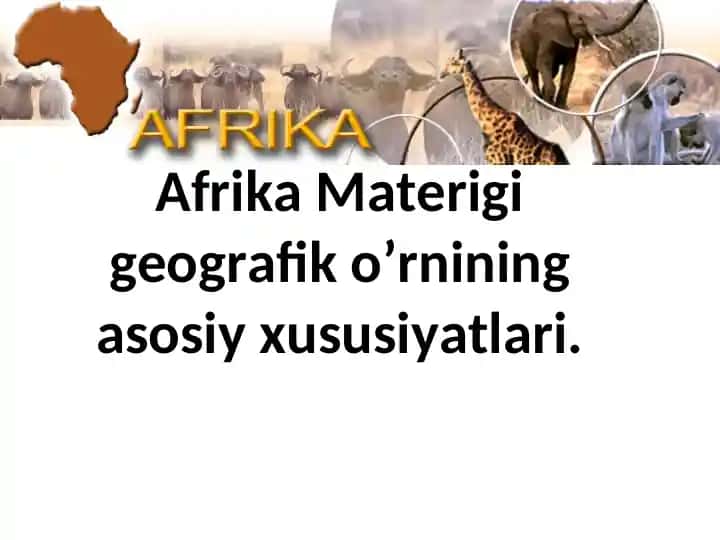 Afrika Materigi geografik o'rni