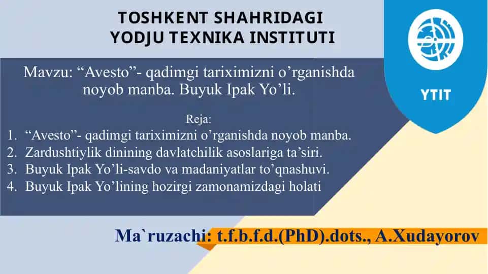 "Buyuk Ipak Yo'li"