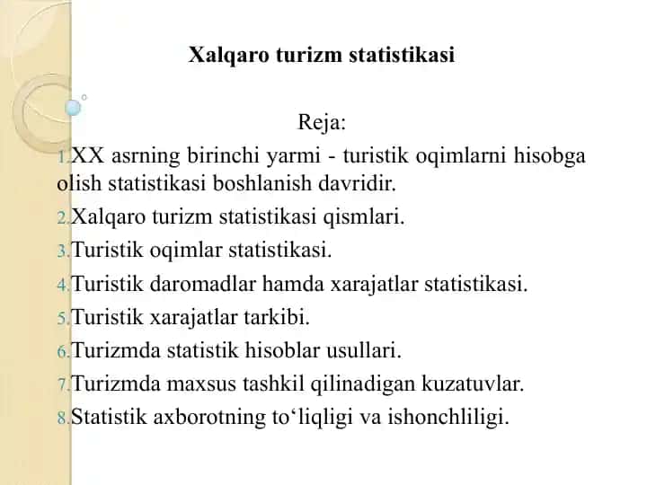 Xalqaro turizm statistikasi